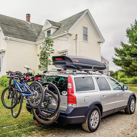 Yakima RidgeBack 5 Bike Hitch Rack with bikes loaded angle