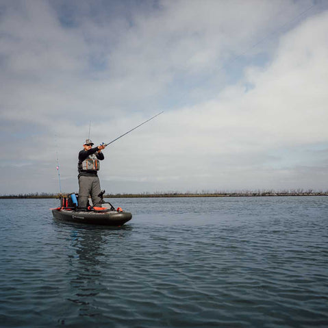 Wilderness Systems iATAK 110 Inflatable Fishing Kayak casting for fish