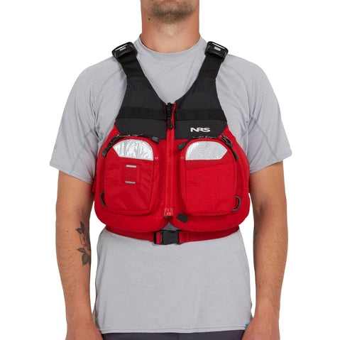 NRS Odyssey Lifejacket (PFD) red model facing forward