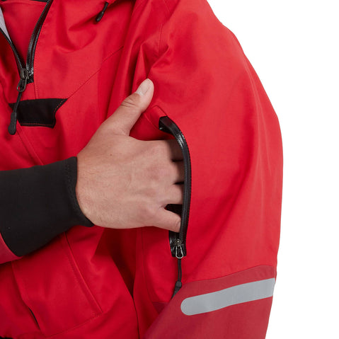 NRS Men's Navigator GORE-TEX Pro Semi-Dry Suit model pocket