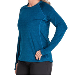NRS Women's Silkweight Long Sleeve Shirt in Poseidon model frontcrop