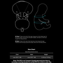 Level Six Puffer Infant Lifejacket (PFD) sizing chart