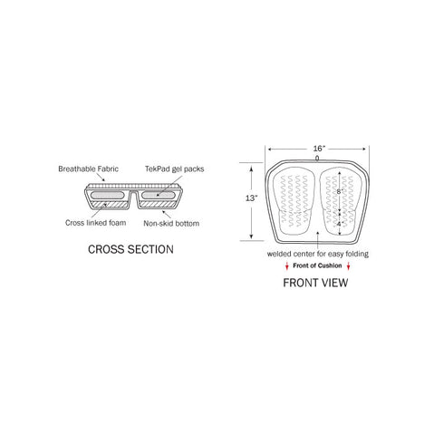 Skwoosh Mesh Paddling Seat Cushion diagram