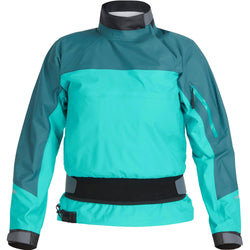 NRS Women's Helium Paddling Jacket in Mediterranea/Aqua front