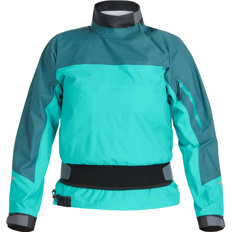 NRS Women's Helium Paddling Jacket in Mediterranea/Aqua front