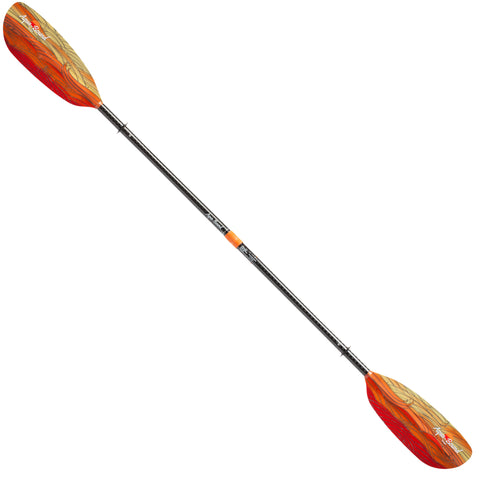 Aqua Bound Tango Fiberglass Straight Shaft 4-Piece Kayak Paddle in Fuego angle