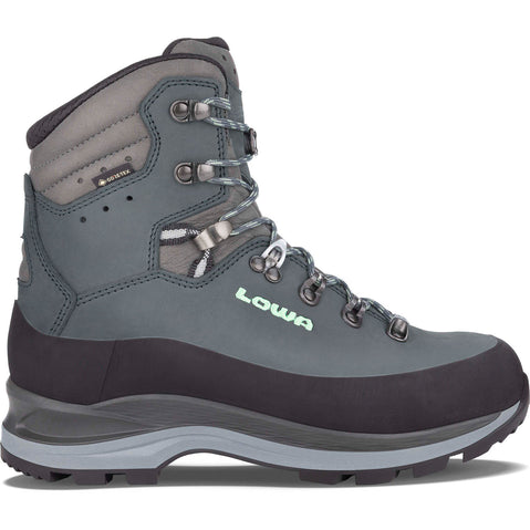 Lowa Women's Tibet EVO GTX Backpacking Boots in Smoke Green/Jade side view