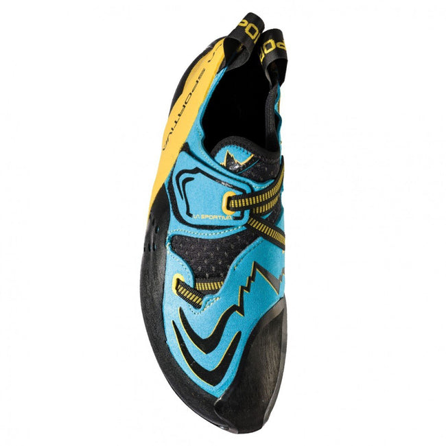 La Sportiva Men's Futura Rock Climbing Shoes in Blue/Yellow top