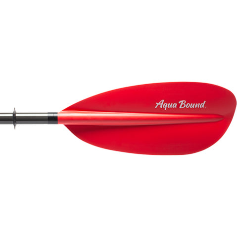 Aqua Bound Manta Ray Hybrid Posi-Lok 4-Piece Kayak Paddle in Sunset Red right back blade