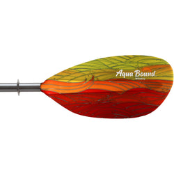 Aqua Bound Whiskey Fiberglass Bent Shaft 2-Piece Kayak Paddle in Fuego blade