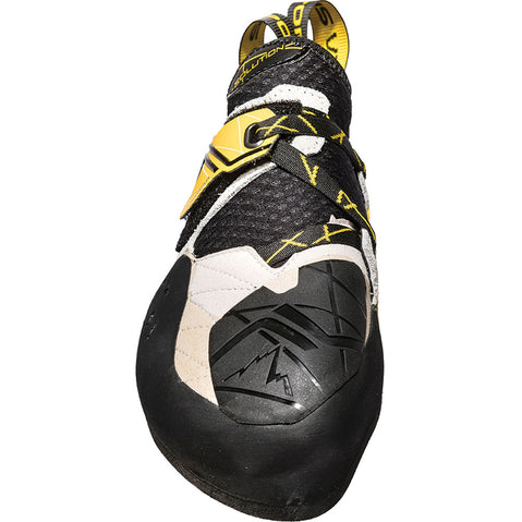 La Sportiva Men's Solution Rock Climbing Shoes in White/Yellow front