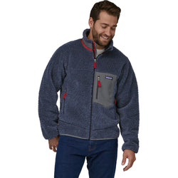 Patagonia Men's Classic Retro-X Jacket in New Navy/Wax Red model right view
