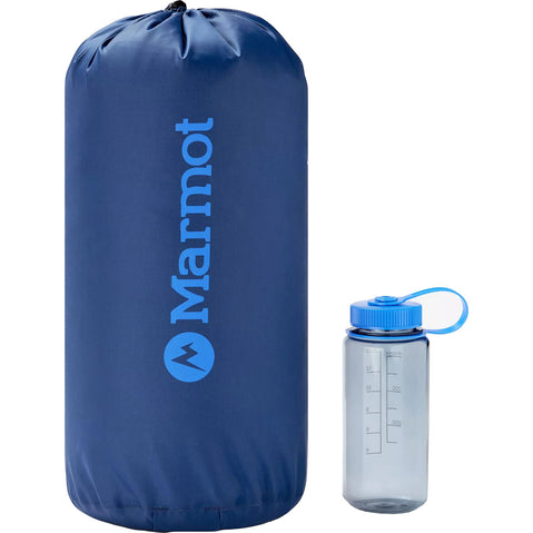 Marmot Lost Cost 15 Degree Down Sleeping Bag in Trail Blue/Twilight stuff sack