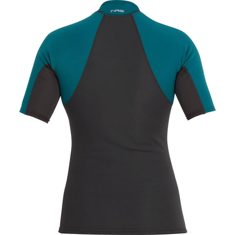 NRS Women's HydroSkin 0.5 Short Sleeve Shirt in Graphite/Harbor back