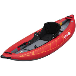 NRS Raven I Pro Inflatable Kayak in Blue seated