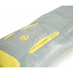Nemo Women's Riff 30-Degree Down Sleeping Bag in Dorado/Lichen pocket