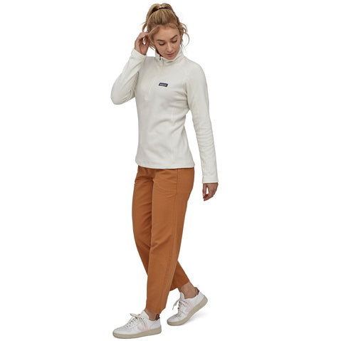 Patagonia Women's Micro D 1/4 Zip Top birch white model full view