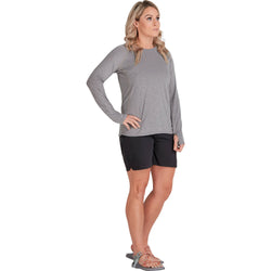 NRS Women's Silkweight Long Sleeve Shirt in Sharkskin model front