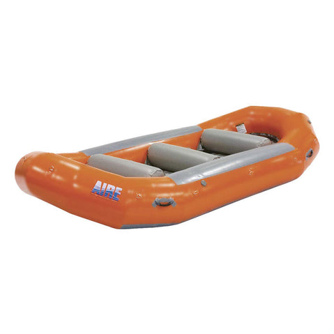 AIRE 130R Self-Bailing Raft in Orange angle