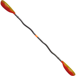 Aqua Bound Whiskey Fiberglass Bent Shaft 2-Piece Kayak Paddle in Fuego full profile