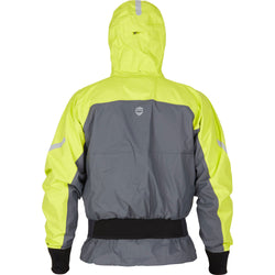 NRS Men's Riptide Paddling Jacket in Chartreuse/Gray back