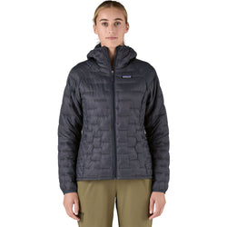 Patagonia Women's Micro Puff Hoody in Smolder Blue modle front