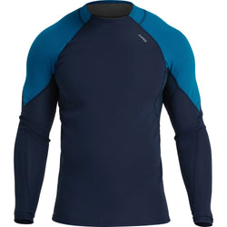 NRS Men's HydroSkin 0.5 Long Sleeve Shirt in Navy/Mykonos front