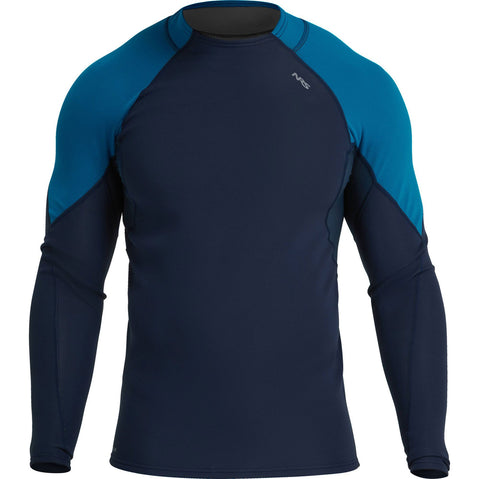 NRS Men's HydroSkin 0.5 Long Sleeve Shirt in Navy/Mykonos front