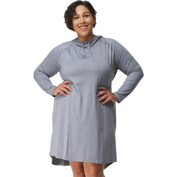 NRS Women's Silkweight Hoodie Dress stone model 2 front