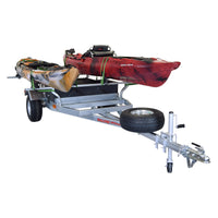 Malone MegaSport 2-Boat SaddleUp Pro Trailer Package with kayak loaded