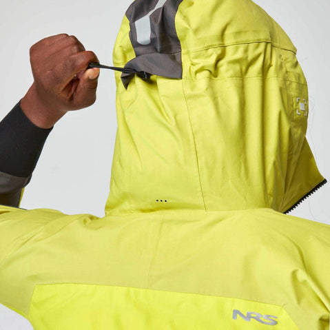 NRS Women's Riptide Paddling Jacket citrus rear hood adjuster