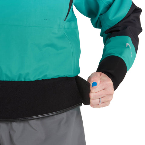 NRS Women's Flux Dry Top in Jade model waist