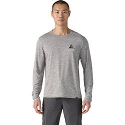 Patagonia Men's Cap Cool Daily Graphic Long Sleeve Shirt - Lands in Chouinard Crest: Feather Grey model front