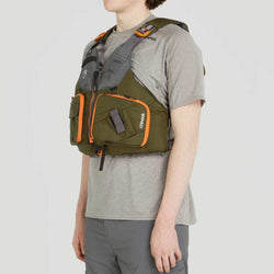 NRS Chinook Fishing LIfejacket (PFD) Bark model angle