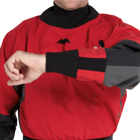 NRS Men's Pivot Drysuit in Red wrist drain