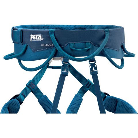 Petzl Adjama Rock Climbing Harness in Blue logo