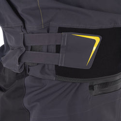 Level Six Fjord Dry Suit in Citron waist adjustment