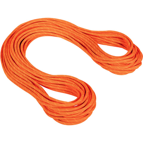 Mammut 9.8 Crag Dry Climbing Rope in Safety Orange/Boa angle