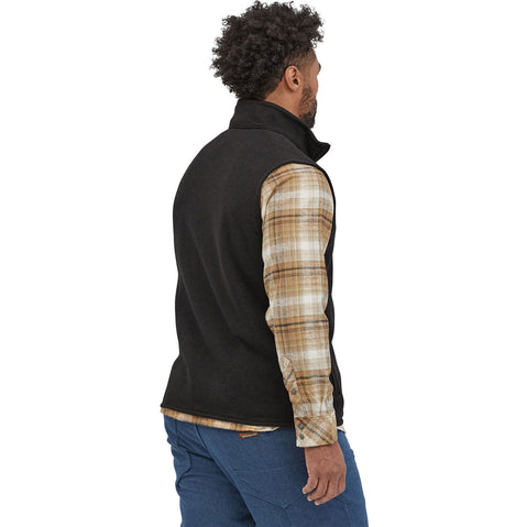 Patagonia Men's Better Sweater Vest in Black model view angle