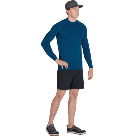 NRS Men's Rashguard Long Sleeve Shirt in Poseidon model front