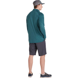NRS Men's Silkweight Baja Sun Shirt in Mediterranea model back