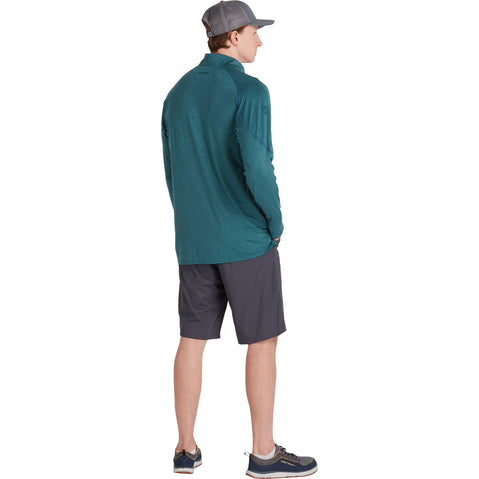 NRS Men's Silkweight Baja Sun Shirt in Mediterranea model back