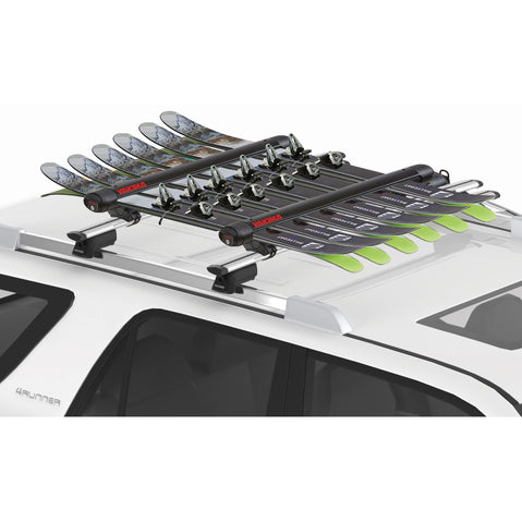 Yakima Fat Cat 6 Evo Snowsports Rack installed on car top