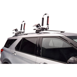 Malone Downloader Kayak Roof Rack angle view on an SUV