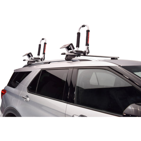Malone Downloader Kayak Roof Rack angle view on an SUV