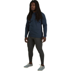 NRS Men's Expedition Weight Long Sleeve Shirt in Navy model front