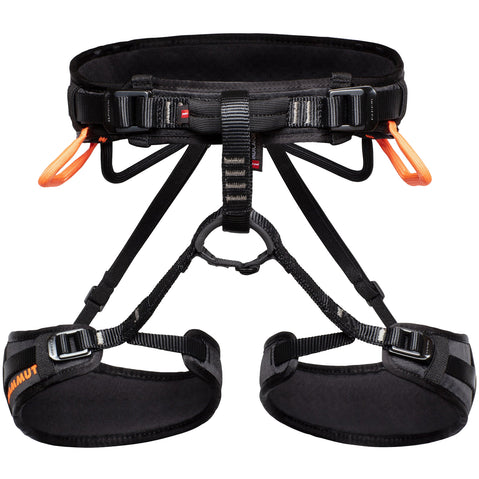 Mammut Ophir 4 Slide Rock Climbing Harness in Black/Safety Orange front