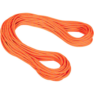 Mammut 9.5 Alpine Dry Climbing Rope in Safety Orange/Zen angle
