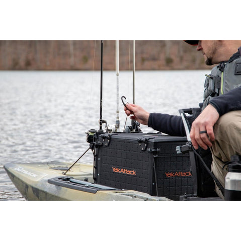 YakAttack TetherTube Rod Holder - Two Pack with fishing crate
