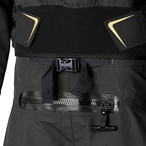 Level Six Emperor Black Out Dry Suit in Black waist